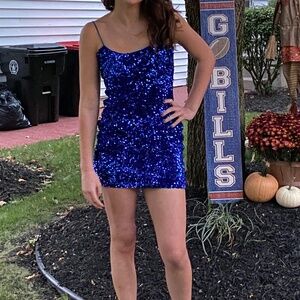 Blue sequin prom / homecoming dress